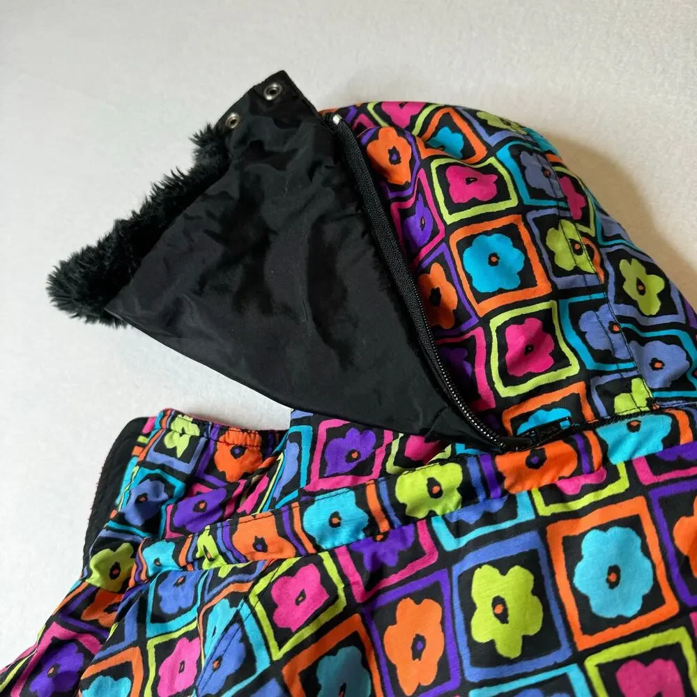 Jupa Sports Girls Winter Ski Jacket Coat Size‎ 12 Flower Removal Hood Full Zip